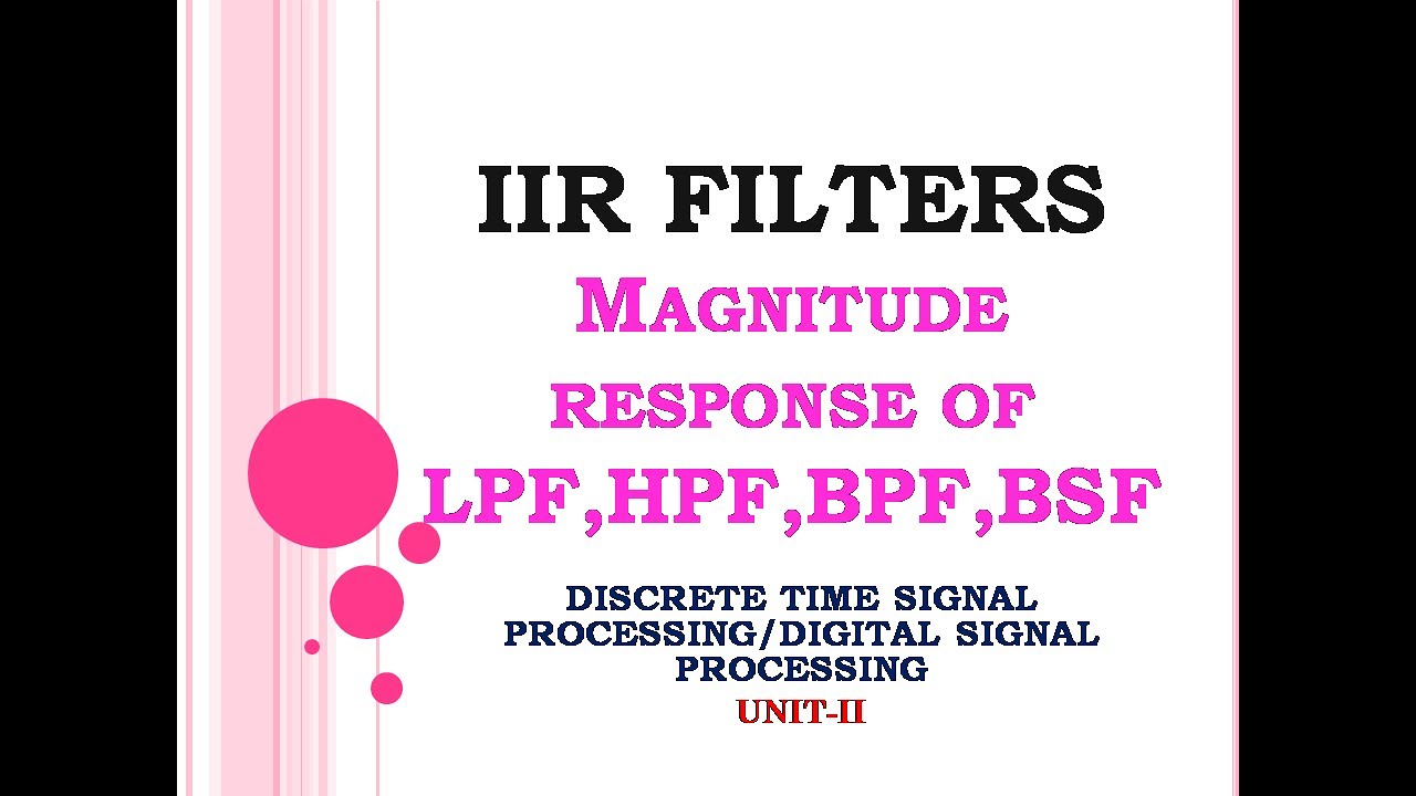 IIR filter design |  IIR filters in digital signal processing | Discrete time signal processing
