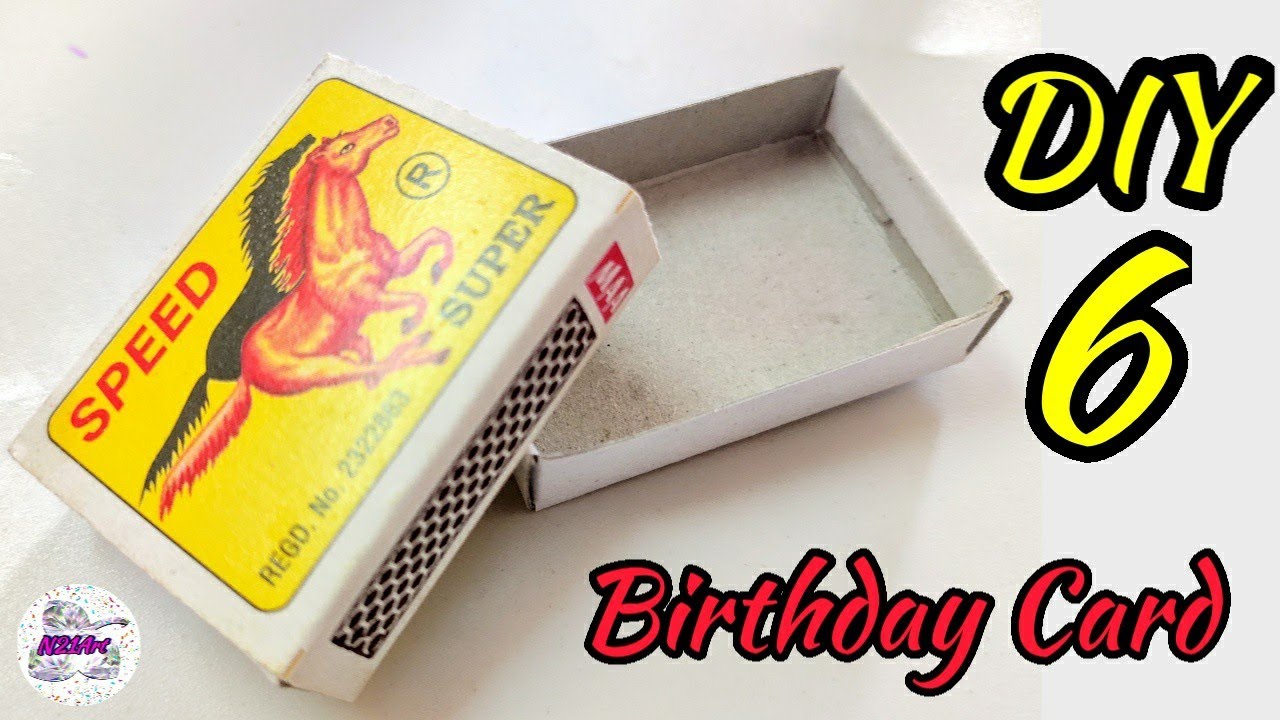 DIY 6 Easy Birthday card from matchbox | Best out of waste |  Matchbox Craft Idea | Birthday Card