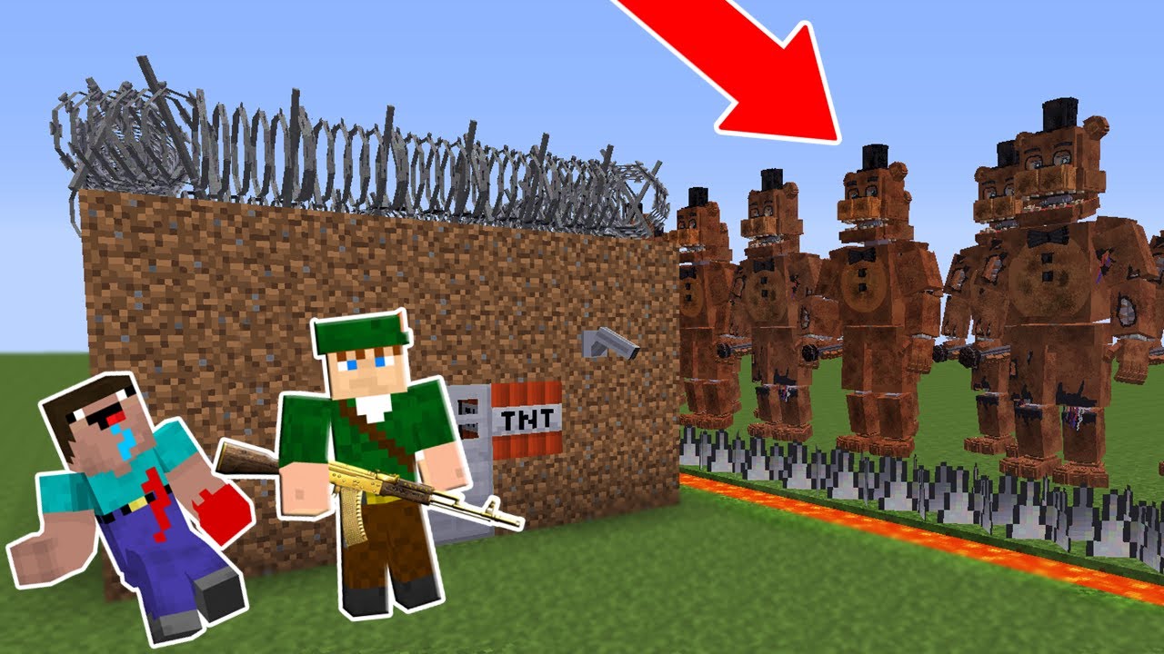 ДОМ ЗАЩИЩЁН ОТ АРМИИ ФРЕДДИ В MINECRAFT!! Я СПАС НУБА? (Five Nights at Freddy's)