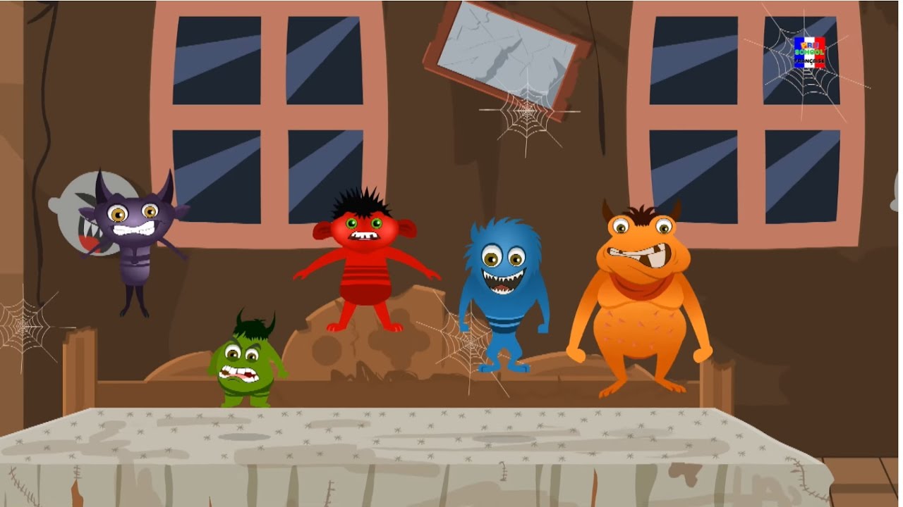 Cinq petits monstres | Chansons pour enfants | Comptines pour enfants | Five Little Monsters Song