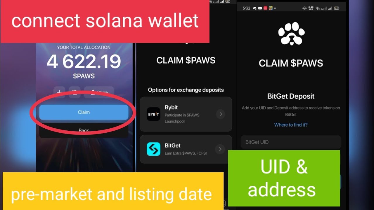 Paws Token Claim || How to connect solana || How to Withdraw Paws Airdrop