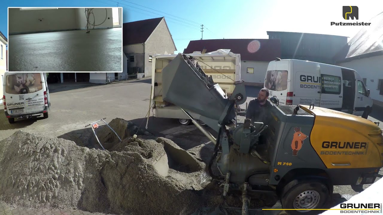Putzmeister Mixokret M740 DBS - Transportadora / Máquina de Betonilha com Balde e Pá de Arrasto