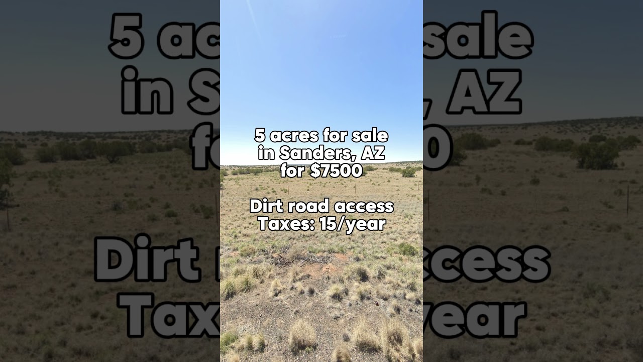 5 acres for sale in Sanders, AZ for $7,500 #land #realestate #foryou #viral #property #arizona #fyp