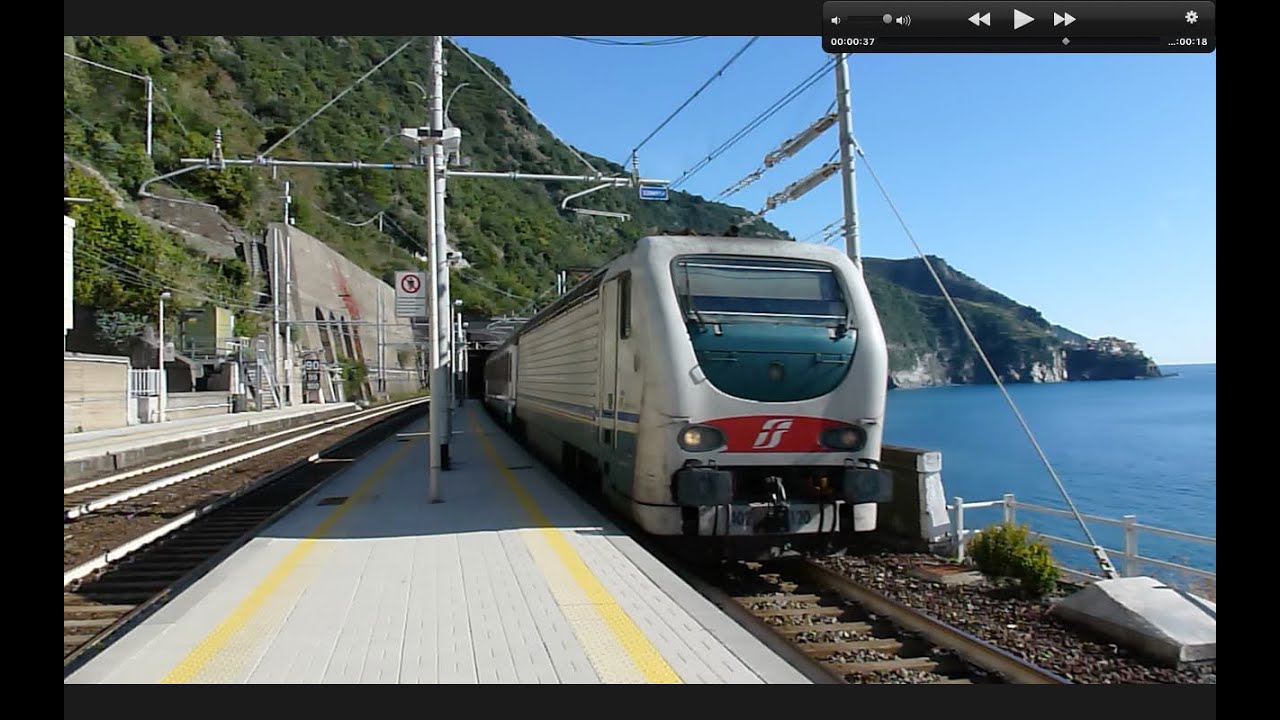 Trains on the Cinque Terre in Italy