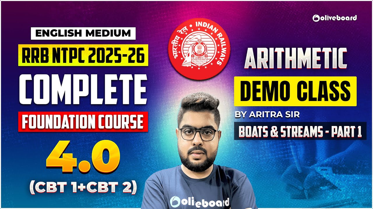RRB NTPC 2025–26 Arithmetic Demo Class | Boats & Streams – Part 1 | CBT 1 & 2 | Oliveboard