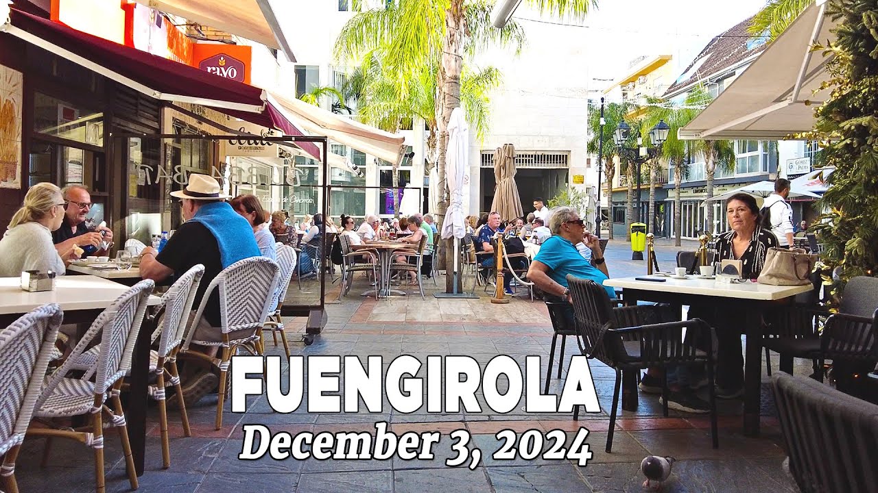 Fuengirola December 3, 2024 Town Walking Tour Malaga Costa del Sol  Spain [4K]