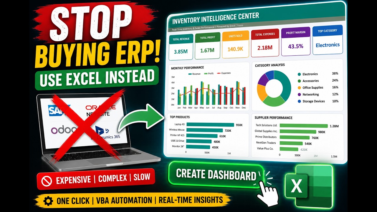 Система учета товаров в Excel VBA | Дашборд + Автоматизация + Исходный код