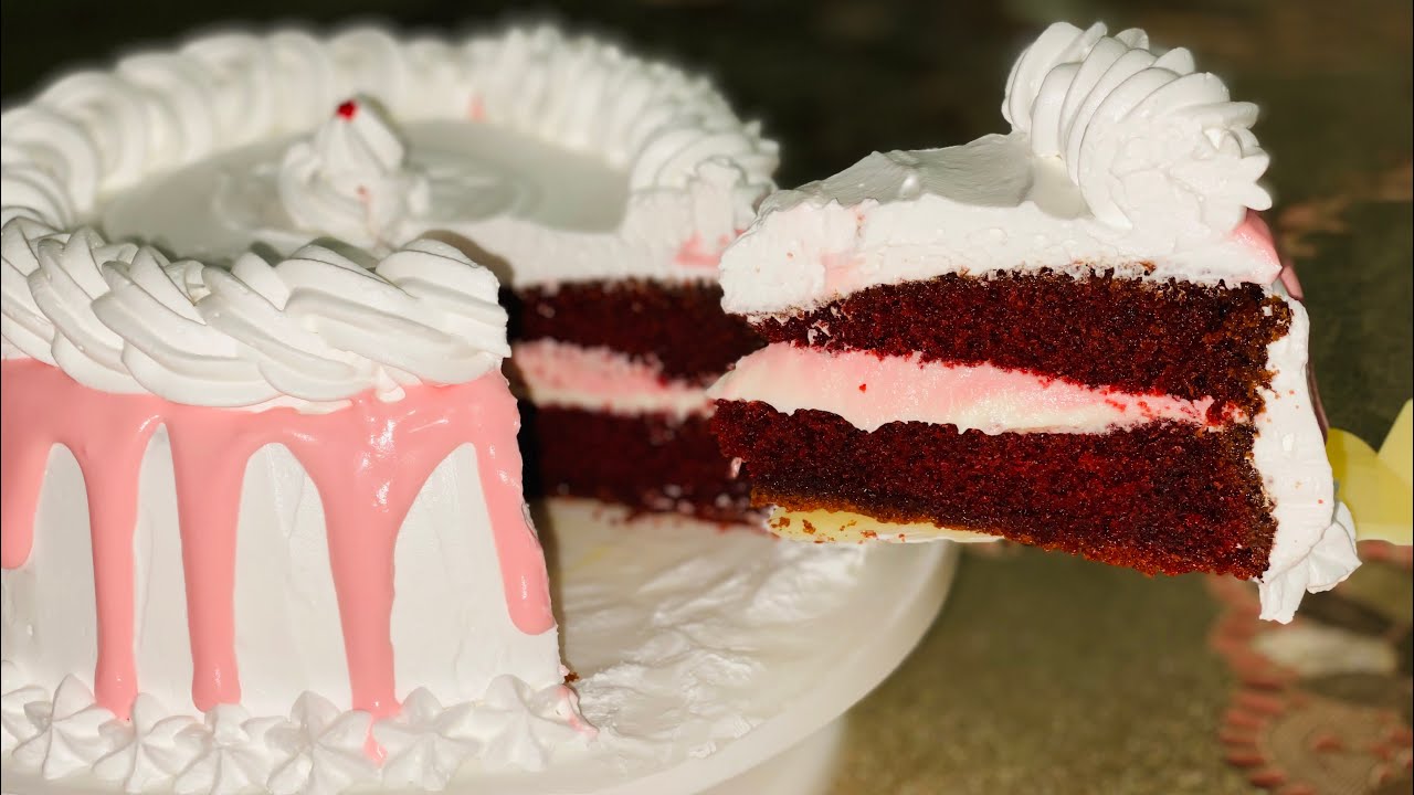 كيكة الريد فيلفيت بكريمة الجبن red velvet cake with cream cheese