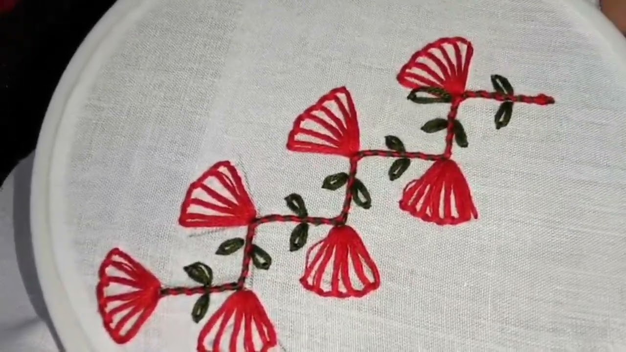 Beautiful kurti embroidery design 🥰 // Hand embroidery// #viral #embroiderydesign 