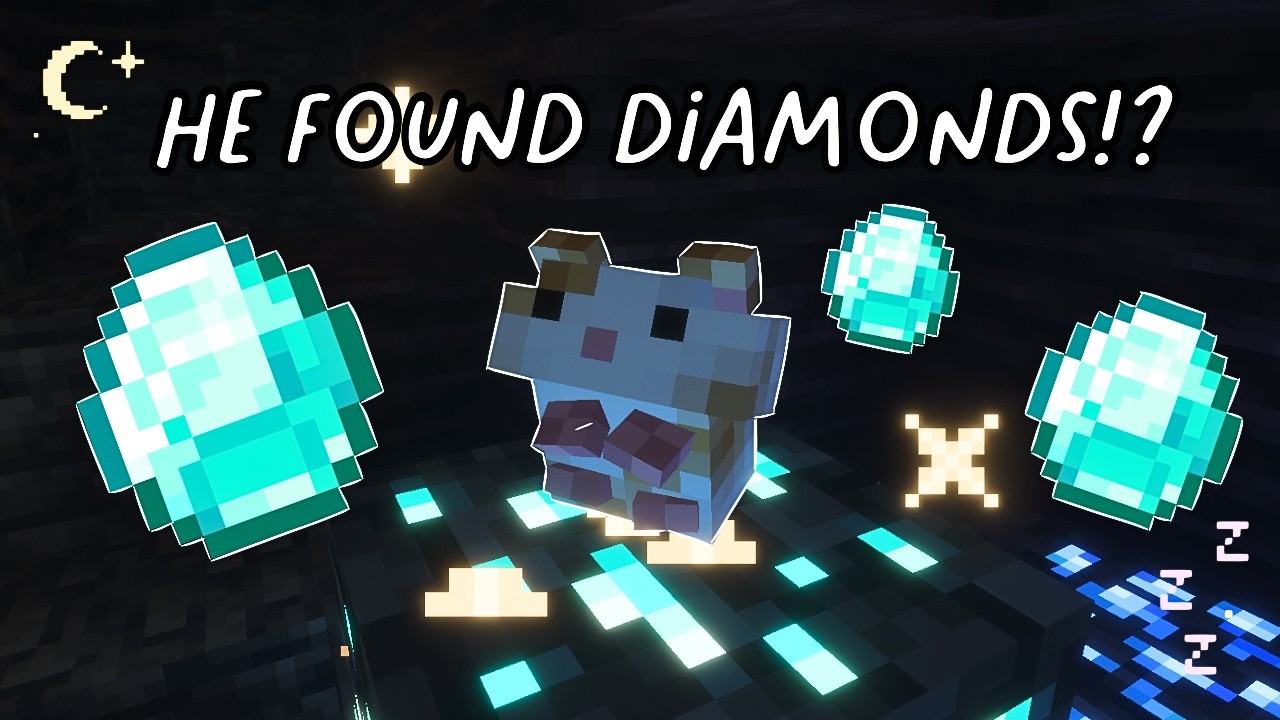 I Took My Hamster Mining… and He Found 10 Diamonds?!💎🐹| Cozy Modded Minecraft longplay Naptime ep. 5
