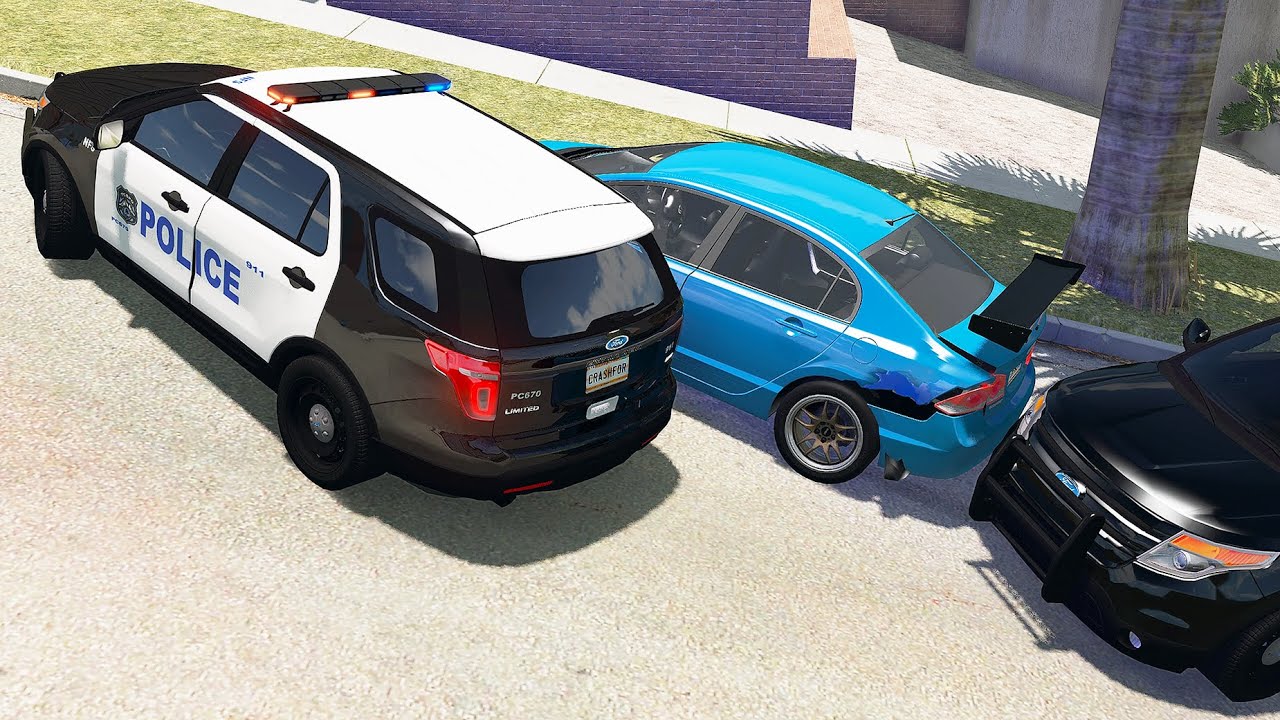 Epic Police Pit Maneuver Crashes #16 - BeamNG drive