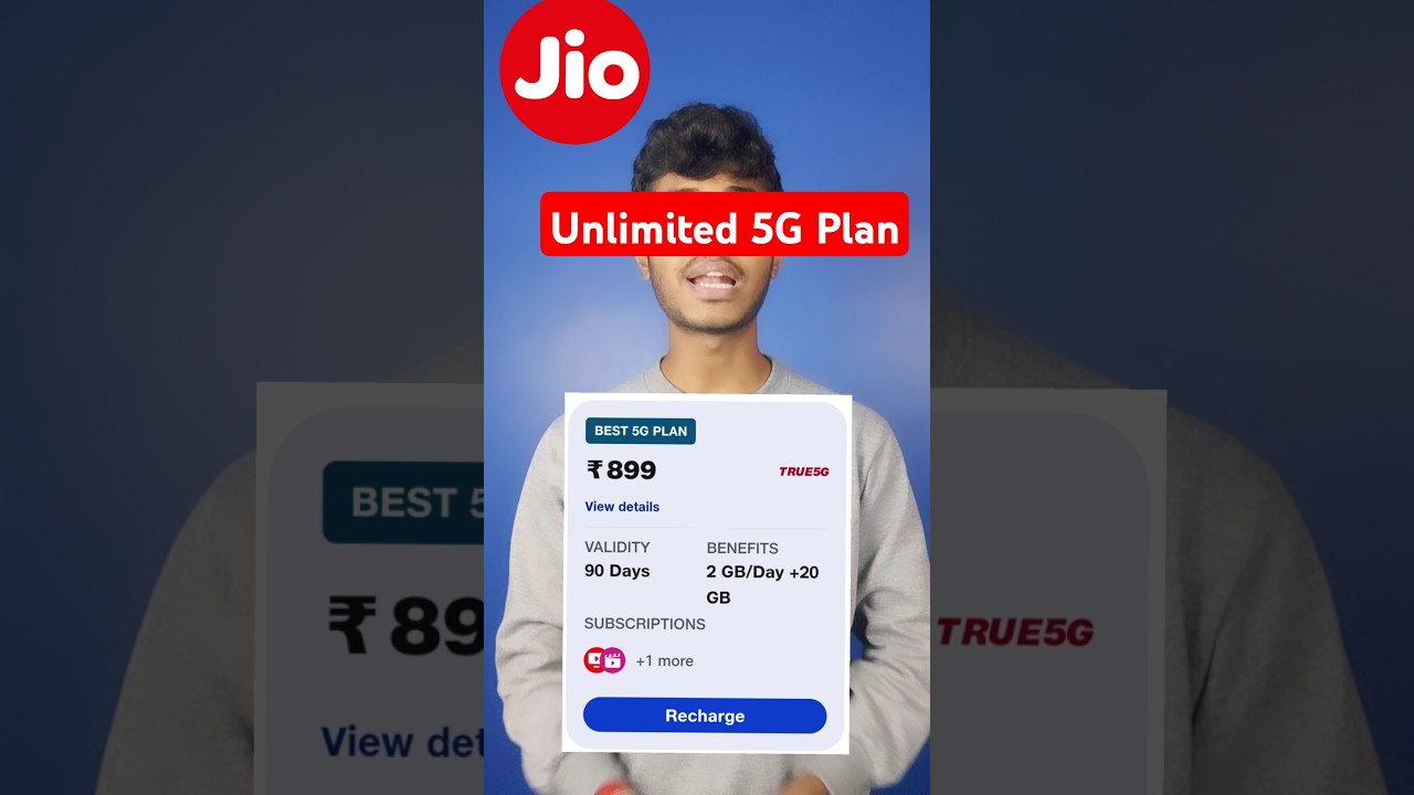 Jio Unlimited 5G Recharge Plan Rs.899 #shorts