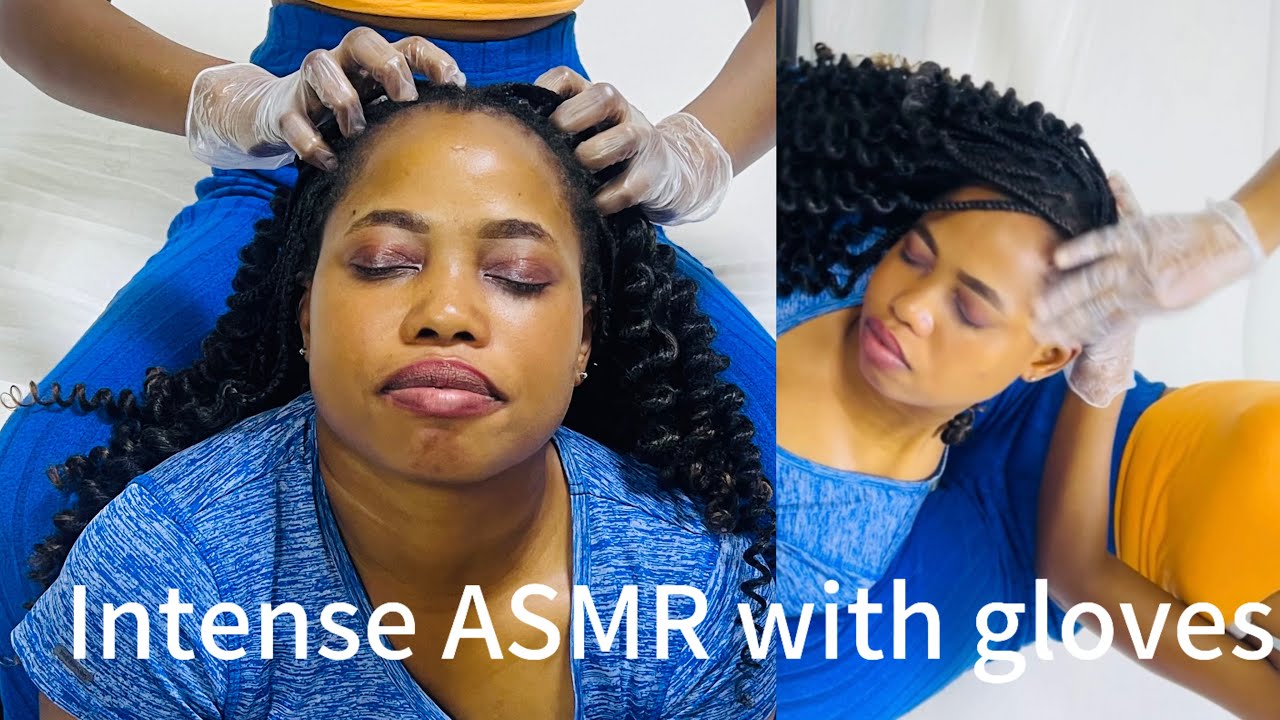 ASMR Fast and Intense Scalp Massage & Hair Pulling | Gloves Sounds on Braids