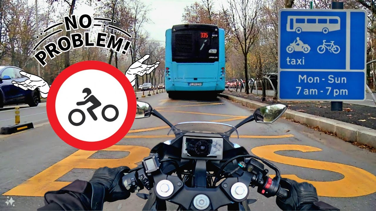 Vreau sa circul cu motorul legal pe banda de autobuz! Dacă la ei se poate la noi de ce nu?!