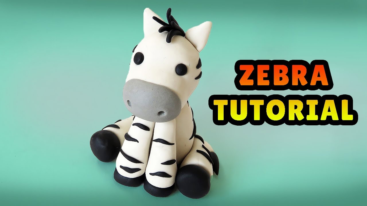 🔴DIY how to make cute ZEBRA - Easy Polymer Clay, Fondant cake Tutorial