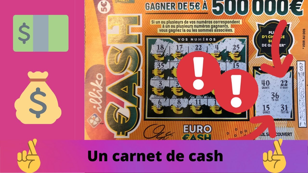 🍀🤞 💵 un carnet de Cash 💵 🤞🍀