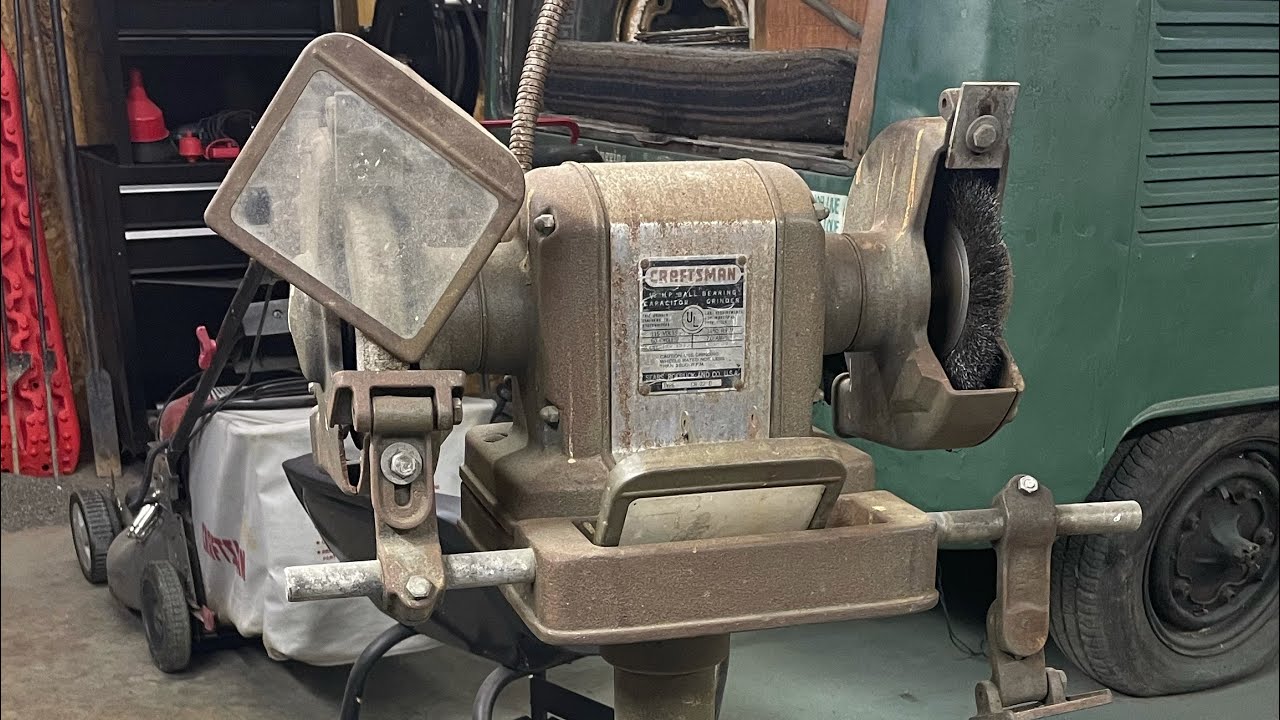 Vintage 1955 Craftsman Grinder revived cleaning de-rust patina