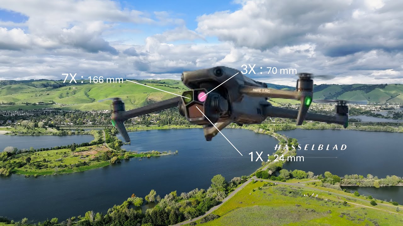 DJI Mavic 3 Pro, 1X, 3X and 7X real footage 4K