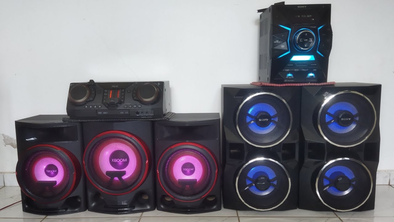 LG XBOOM CL88 vs SONY GPX77 (duelo com música justa para os dois)