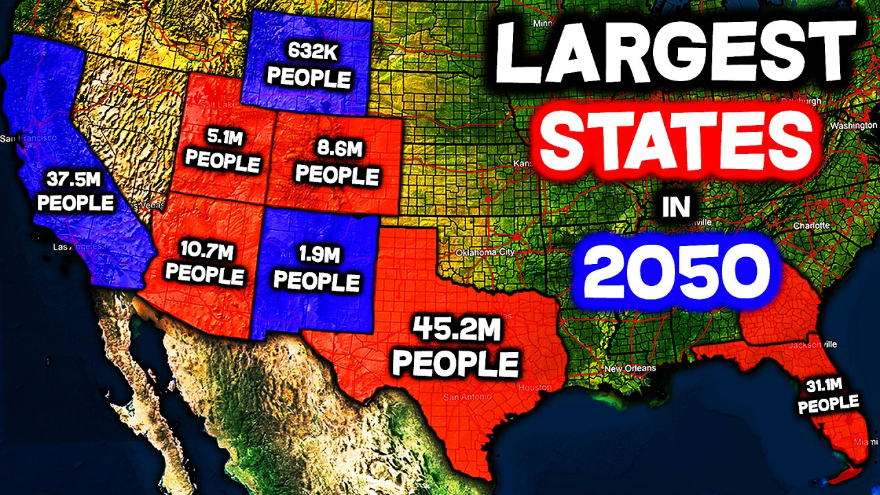 What will the 10 LARGEST States be in 2050?