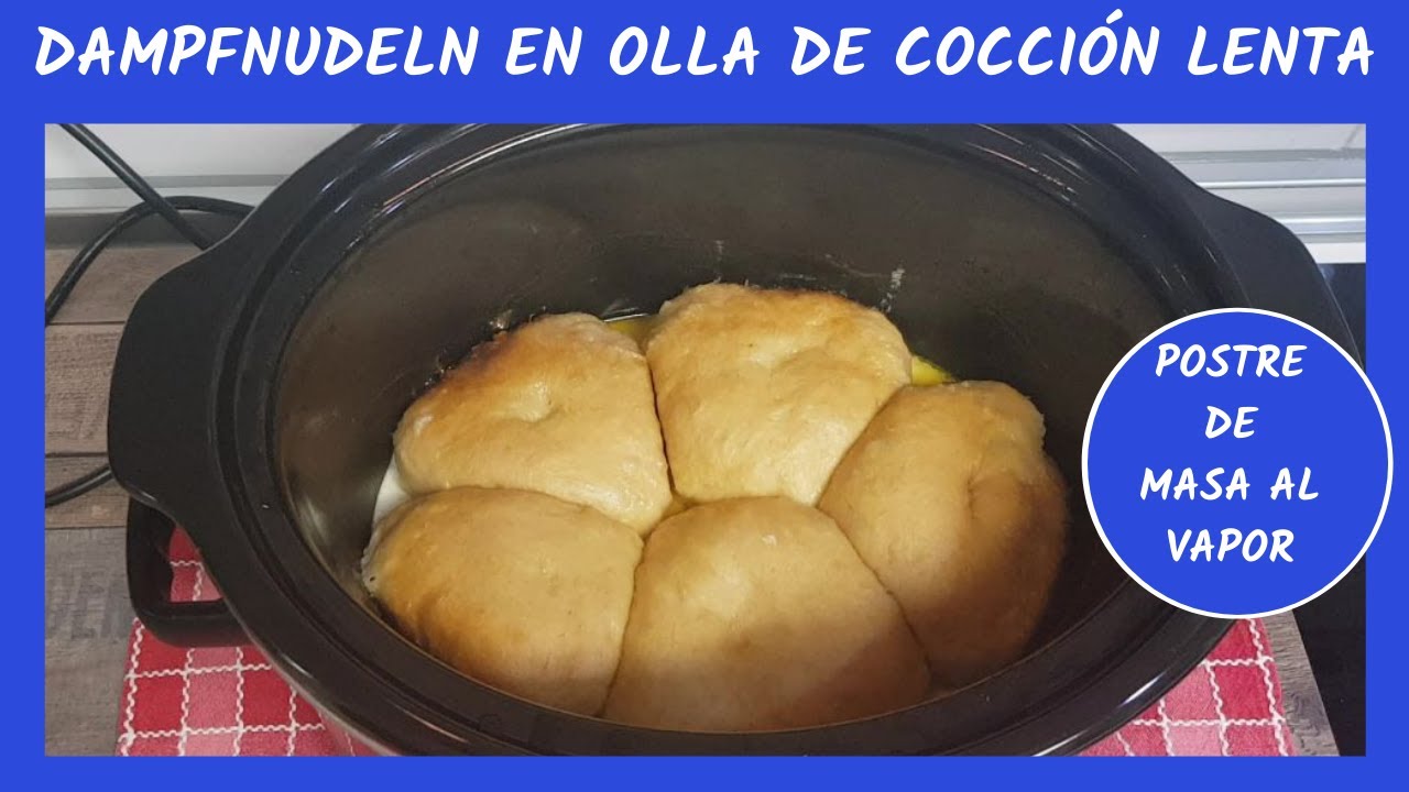 DAMPFNUDELN o masa al vapor en olla de cocción lenta.🥮 Postre tierno y fácil.