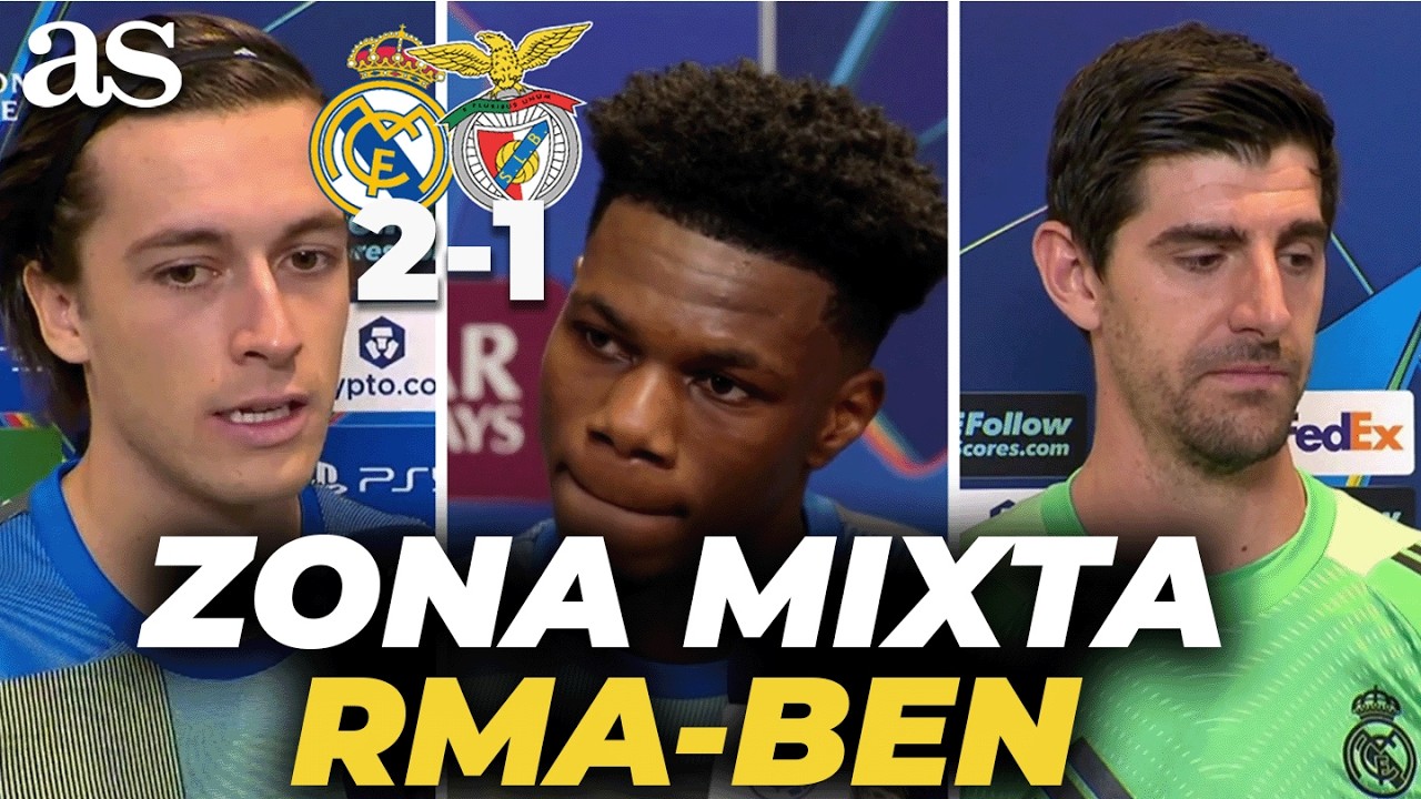 ZONA MIXTA COMPLETA tras el REAL MADRID 2 - BENFICA 1: TCHOUAMENI, Arbeloa, COURTOIS...