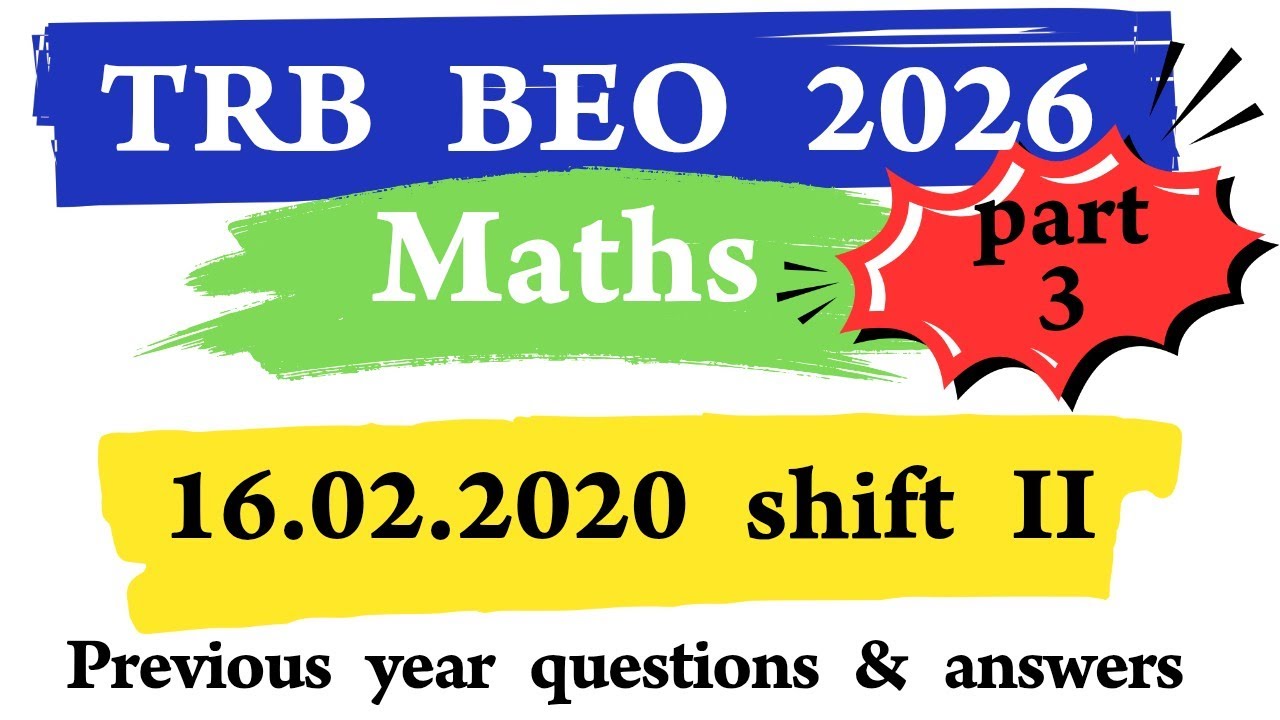 TN TRB BEO-2020| BEO MATHS PYQ 