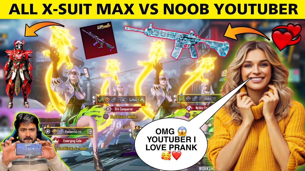 Random 3 Girl's with X-Suit In My Lobby And Trolled 50RP MAX & MYTHIC OUTFITS 90/70 uc can $10 bgmi