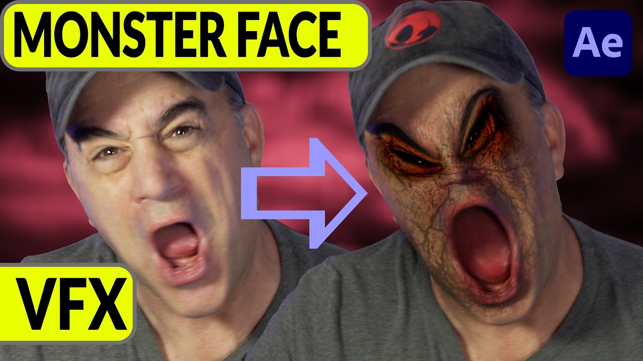 Scary MONSTER Face VFX - After Effects Liquify