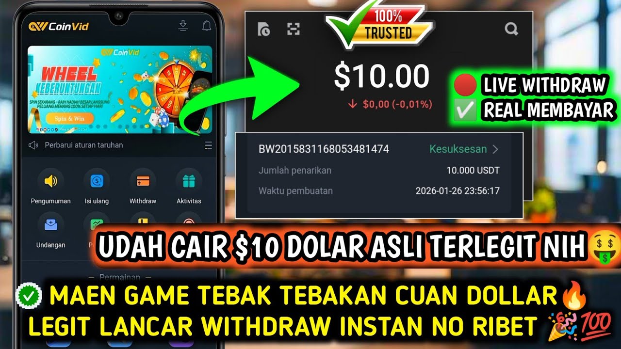 WOW TERLEGIT NIH !! APLIKASI GAME PENGHASIL UANG TERBARU 2026 | GAME TEBAKAN PENGHASIL CRYPTO LEGIT🎉