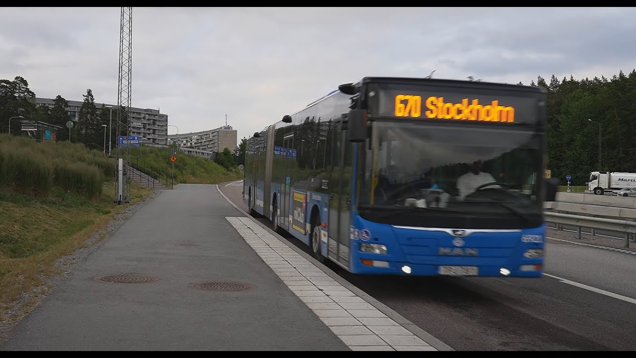 Sweden, Stockholm, bus 670 ride from Roslags Näsby trafikplats