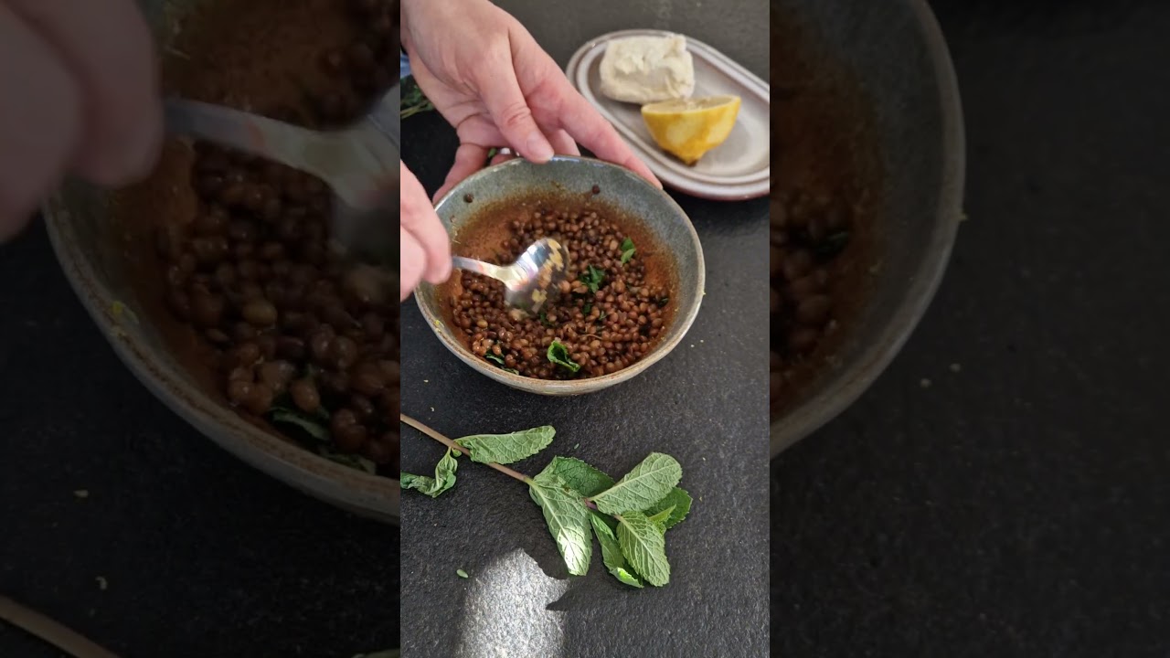 Linzensalade met geitenkaas