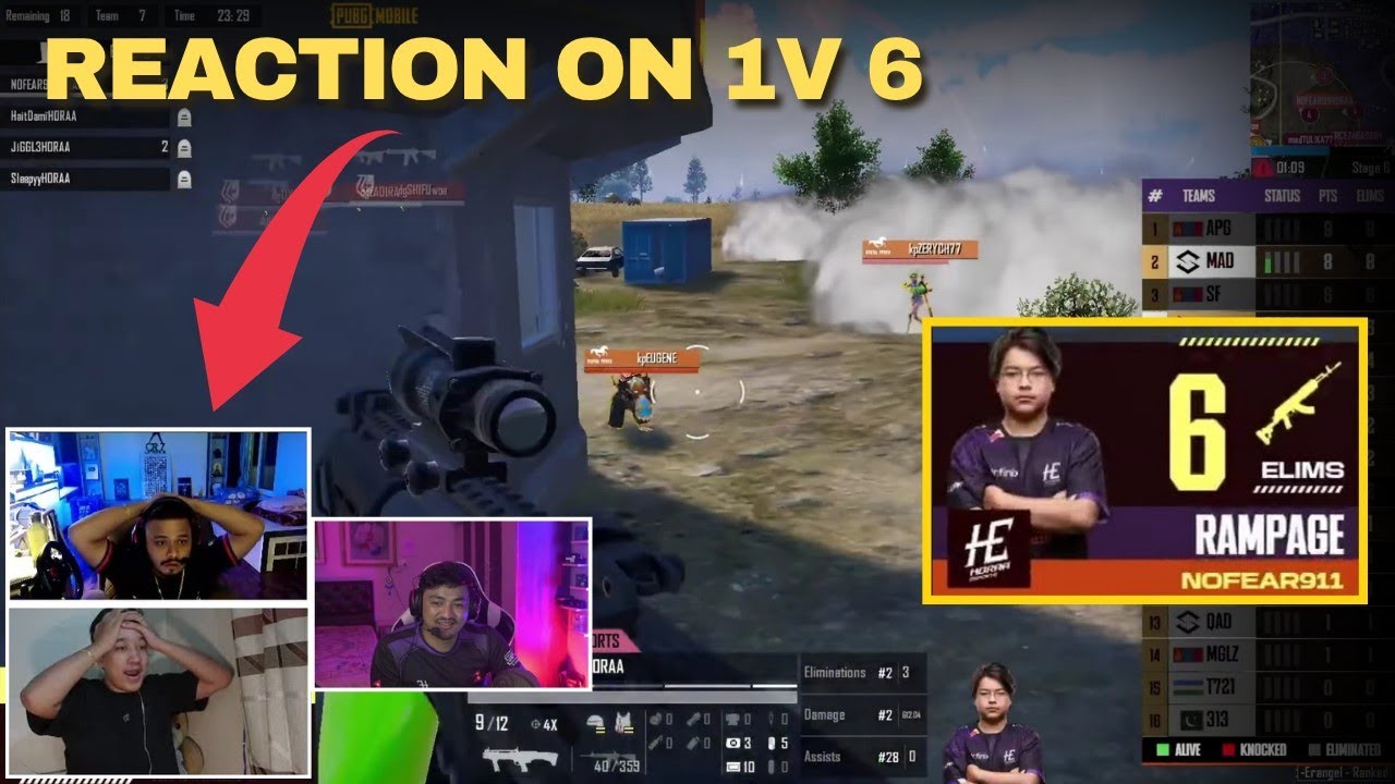NOFEAR’s INSANE 1v6 CLUTCH 😱 | Streamers Reaction Shocked 🔥
