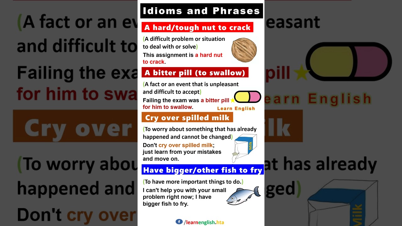 English Idioms (Meanings) | Idioms and Phrases with examples | Idiom Pictures