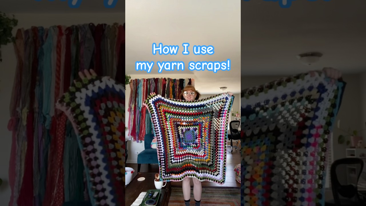 Use up my yarn scraps with me on a crochet blanket! #crochet #yarn #grannysquare