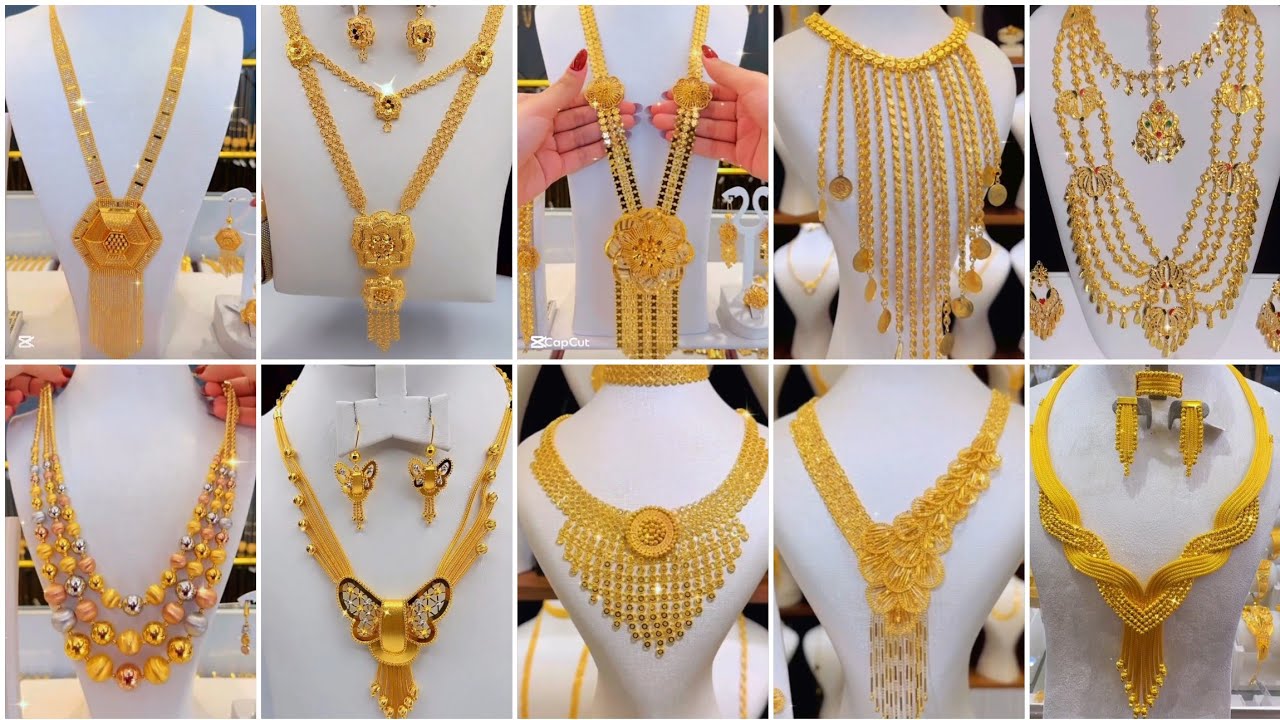 Latest trending🔥🔥 gold necklace set| Wedding gold jewellery design| elegant gold bridal necklace set
