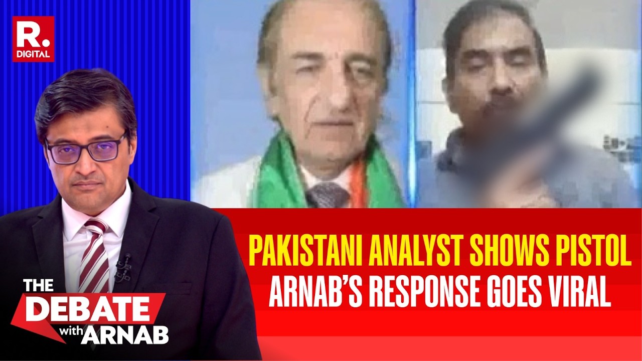 WATCH: Pakistani Analyst Shows Pistol On Live TV, Arnab&rsquo;s Response Goes Viral | The Debate