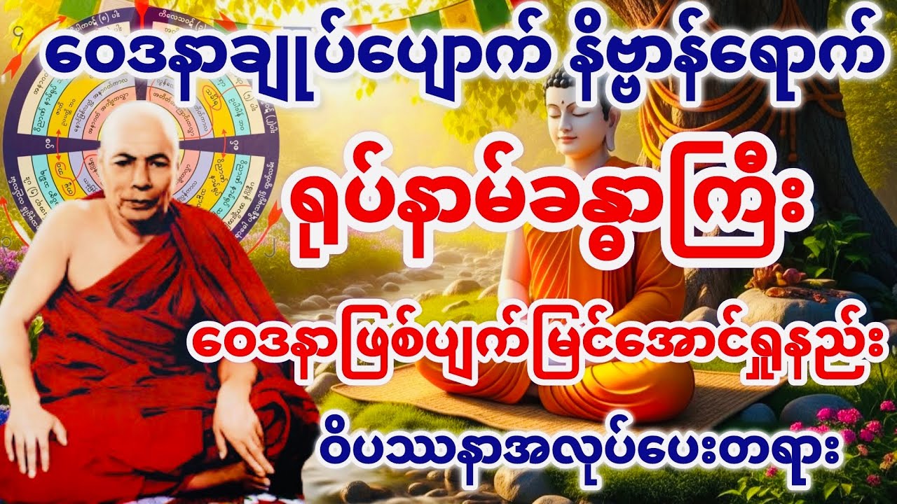 ရုပ်နာမ်ခန္ဓာကြီး ဝေဒနာဖြစ်ပျက်မြင်အောင်ရှုနည်း ဝိပဿနာအလုပ်ပေးတရား(မိုးကုတ်ဝိပဿနာအလုပ်ပေးတရား)