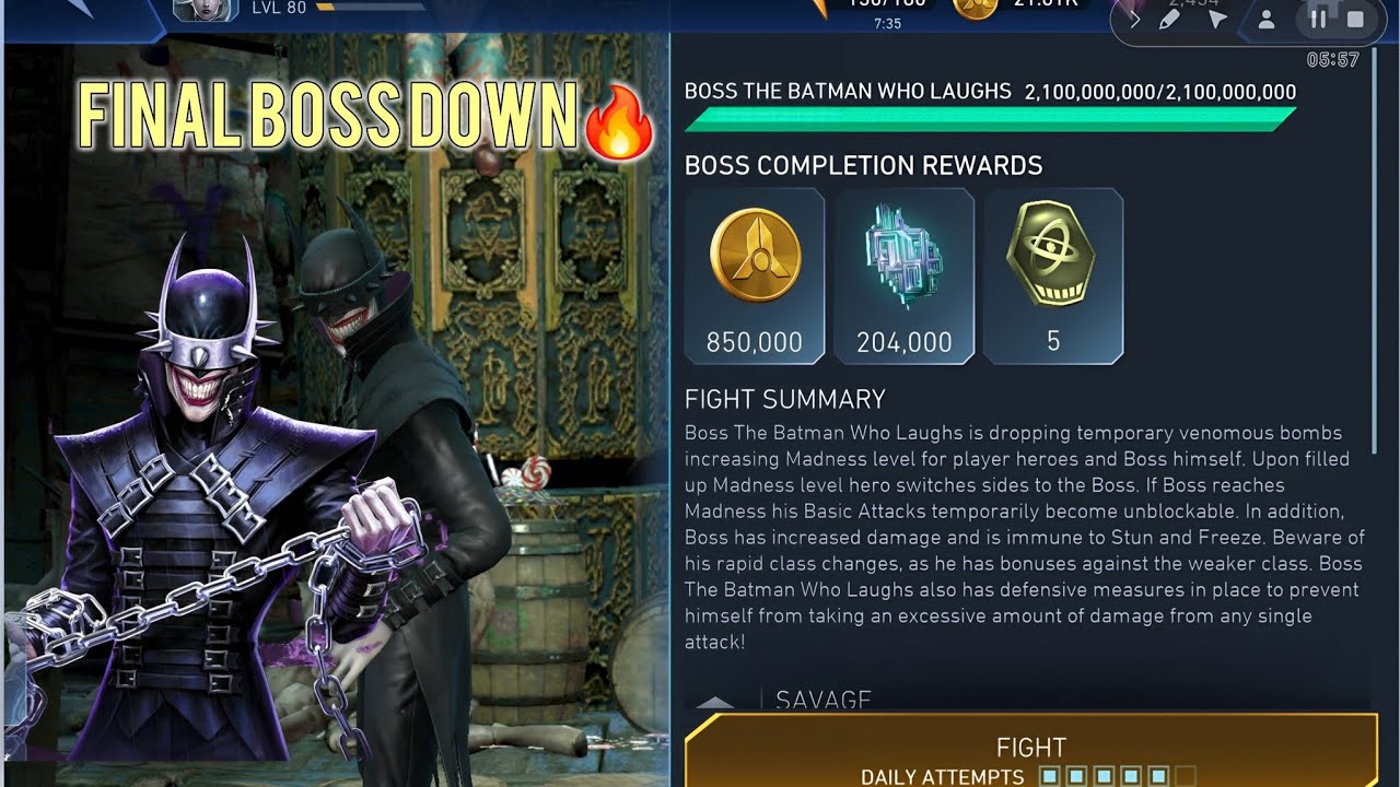 Dark Nights Solo Raid Final Boss Defeated! | Injustice 2 mobile 