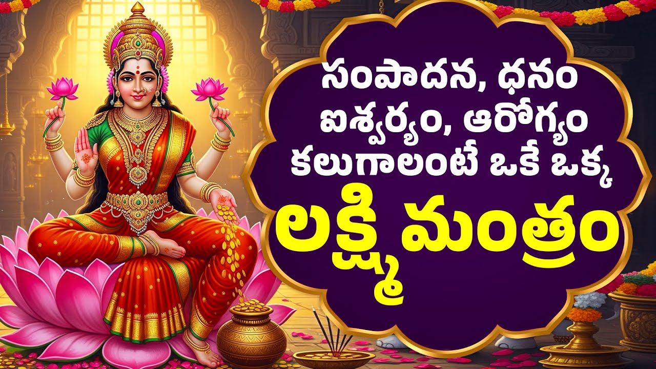 సంపాదన, ధనం, ఐశ్వర్యం కలుగాలంటే ఒకే ఒక్క లక్ష్మి మంత్రం - POWERFUL MONEY LAKSHMI MANTRA - Daivam