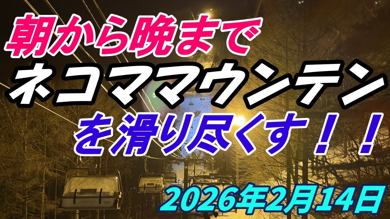 2026年2月14日　ファーストライドからナイターまでネコママウンテンを堪滑り尽くす！