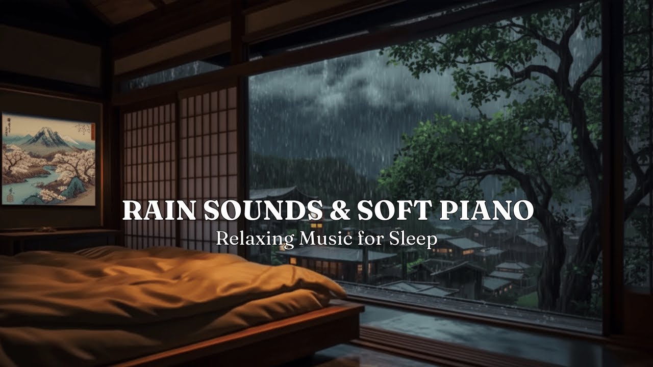 Rain Sounds & Relaxing Piano Music - Relieve Stress, Anxiety & Fall Asleep - Deep Sleep Music