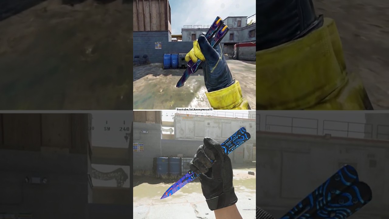 Butterfly knife in CoD Mobile vs. MW2019