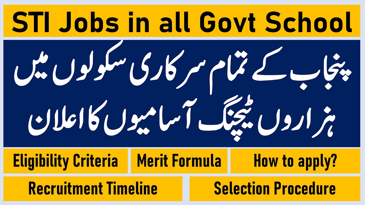 School Teaching Interns STI Jobs 2021 || STI Jobs In Punjab || How to Apply For STI Jobs