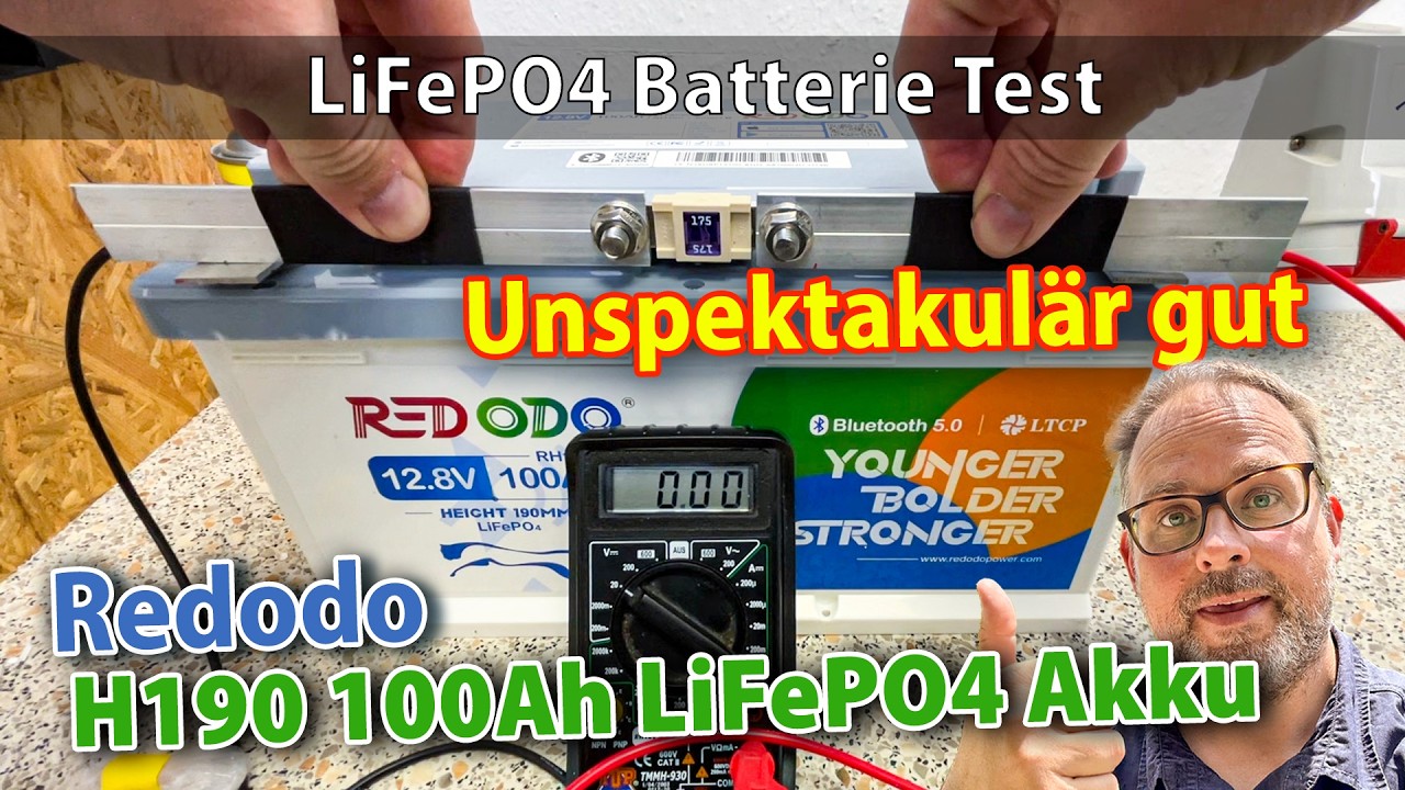 Redodo #lifepo4 12V 100Ah H190 Untersitz #lithiumbattery für Wohnmobil - im Härtetest