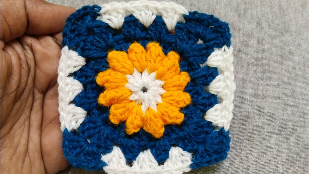 GRANNY SQUARE CROCHET PATTERN VERY EASY PATTERN @embroiderywoolenwork7703 