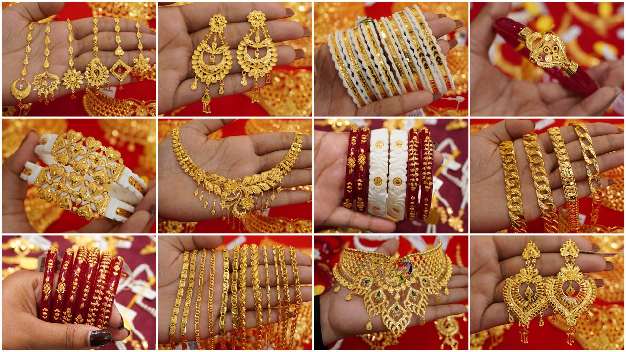 সোনার দাম কম এখন 🔥 Matro 1 Gram Theke Gold Jewellery 😍😲| Necklace/Rings/Choker/Sakha/Pola/Tikli 6