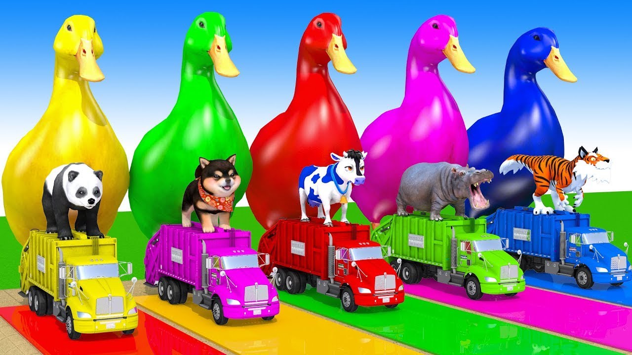 Long Slide Game With Cow Elephant Gorilla Hippopotamus Tiger 3d Animal Game Funny 3d Animals