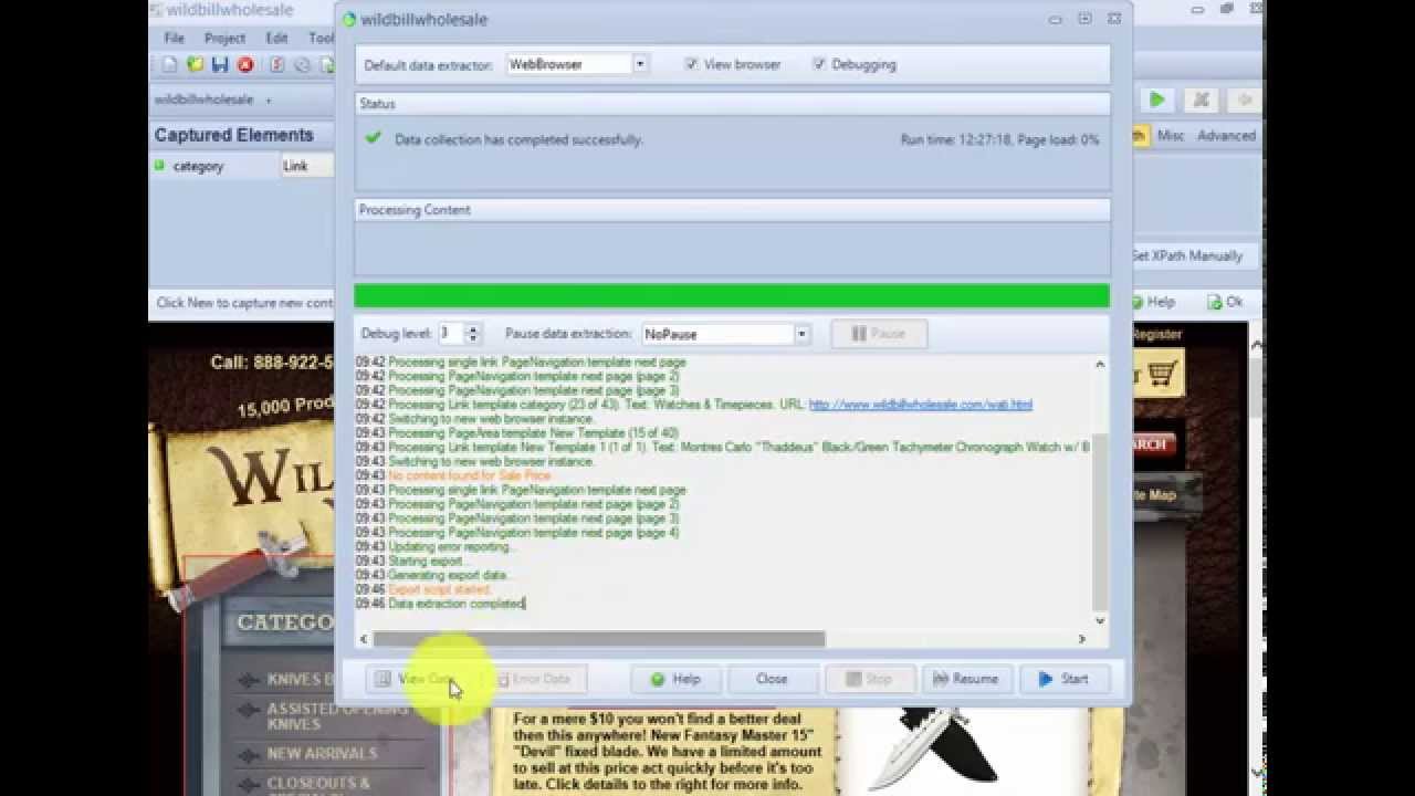Wildbillwholesale.com | Visual Web Ripper | Web Scraping | Web Harvesting