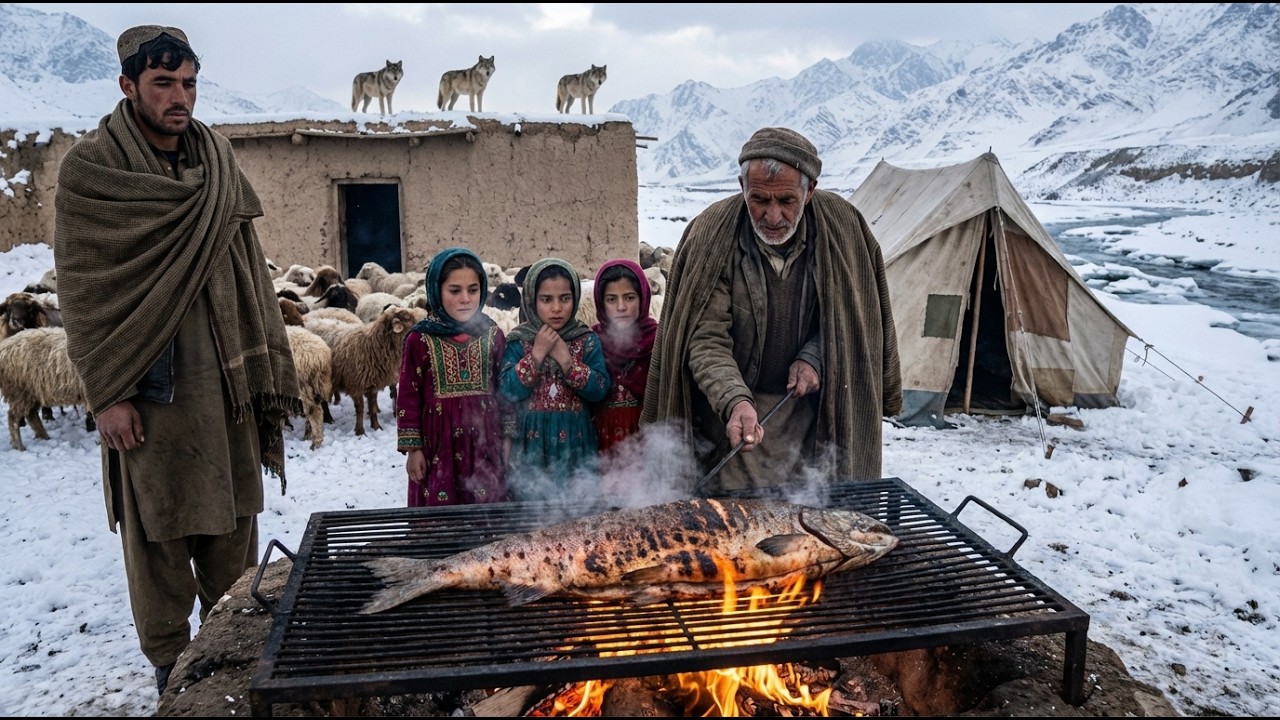 Surviving the Coldest Days in Afghanistan | Shepherd Catches Giant Salmon to Stay Alive